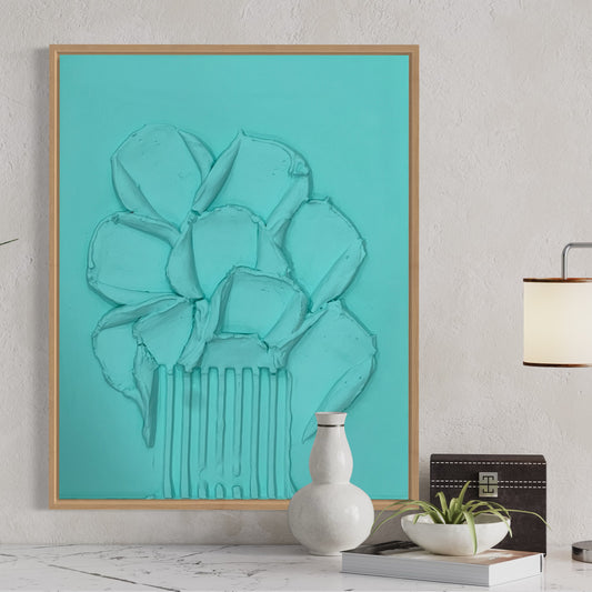 Botanic Turquoise - 11x14” Textured Art